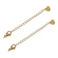 Roestvrijstalen karabijnsluiting verlengketting voor DIY armbanden kettingen sieraden accessoires. - Hart Gegraveerde Stijl / 5 Stuks/Verpakking / Goud