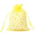 Leuchtend gelber Organzabeutel mit Kordelzug für Schmuck und Süßigkeitenverpackung - Ca. 7x9cm / 10 Stück/Packung / Gelb