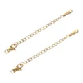 Roestvrij staal vergulde sieraden verlengketting met kreeftsluiting voor DIY handwerk - Smal Gegraveerde Stijl / 5 Stuks/Verpakking / Goud