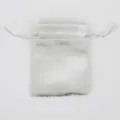 Eleganter kleiner silberner Metallbeutel mit Kordelzug für Schmuck und Geschenkverpackungen - Ca. 7x9cm / 10 Stück/Packung / Silber