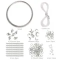 Comprehensive DIY jewelry making kit with stainless steel wires, clasps, and beads. - Basic Material Kit / 154 Items