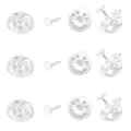 Silver iron butterfly clutch and spur pins set for DIY brooch jewelry making - 30 Sets/Pack (Dia 11.5mm Pin 8mm) / Silver