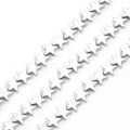 Macro detail of silver metallic star-shaped electroplated beads for DIY jewelry making - 4mm (Approx. 120 Pieces/Pack) / Silver