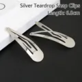 Detail van zilveren druppel haarspeldjes van 6,8 cm voor DIY haaraccessoires. - 6.8cm Snap Clip / 10 stuks/Verpakking / Zilver