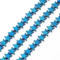 High-quality close-up of blue electroplated star-shaped beads for DIY jewelry making - Navy Blue