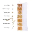 Gouden DIY sieraden maken set met karabijnsluitingen, buigringen en oorbelhaken in doos - Mixed Style (7-Grid Box) / Goud