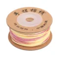 Hochwertiger rosa und gelber Baumwollfaden mit Golddraht für DIY-Schmuckherstellung - 1 Rolle Packung (1.2mm x 25m) / 1# Gelb Rosa Verlauf