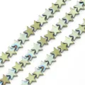 Metallic electroplated five-pointed star loose beads for DIY jewelry making accessories - Light Green