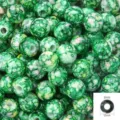 12mm green marbled acrylic round beads for DIY handmade bracelet and earring jewelry making - 12mm (Approx 30 Pieces/Pack) / Dark Green