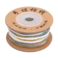 Handgedrehter Baumwollfaden in Sternenhimmelfarben mit Metallfaden auf Papierrolle - 1 Rolle Packung (1.2mm x 25m) / 3# Blau Weiß Verlauf