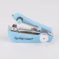 Compact portable mini manual sewing machine in light blue for quick DIY repairs - 1 Piece / Blue