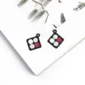 Amuletos cuadrados de aleación de aceite de goteo paleta de sombras para joyas DIY - Caja de Sombras 1 (BJI1076) / 4 Piezas (Aprox. 18x18mm)