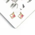 Colgante de paleta de sombras de ojos esmaltado para joyas DIY y bolsos - Caja de Sombras 2 (BJI1076) / 4 Piezas (Aprox. 18x18mm)