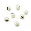 Set kleiner beiger runder Metallglöckchen für DIY-Schmuck und handgemachtes Zubehör - 10 Stück/Packung / Gebrochenes Weiß