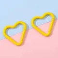 Yellow heart-shaped aluminum carabiner clip for DIY keychain and backpack accessories - 1 Piece / Yellow