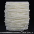 Detailed view of 3mm cream white ABS imitation pearl chain for wedding decor - Round Style / 3mm 10m Pack / Beige