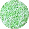 Mixed mint green and white 4mm glass seed beads with baked lacquer finish for DIY jewelry. - Light Green Mixed