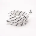 Coiled white and black patterned polyester rope for DIY handicrafts and gift wrapping - 5m Pack / White Texture Style