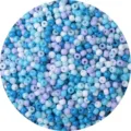 4mm solid color baked paint glass seed beads in blue and purple mix for DIY crafting - Blue Tone Mixed