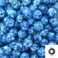 Blue marbled acrylic flower beads 12mm for jewelry making DIY - 12mm (Approx 30 Pieces/Pack) / Dark Blue