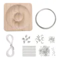 DIY jewelry making starter kit with wooden bead board and assorted findings - Basic Material Kit And Square Bead Tray