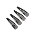 Set van vier klassieke zwarte metalen haarklemmen voor DIY haaraccessoires knutselen - 5.5cm Snap Clip / 1 Stuk Verpakking / Zwart