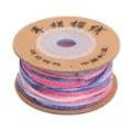 Geflochtene mehrfarbige Kordel mit Metallic-Lametta für DIY-Schmuck und Bastelprojekte - 1 Rolle Packung (1.2mm x 25m) / 5# Rosa Cyan Verlauf