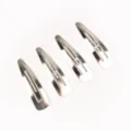 Set van 4 gepolijste zilveren metalen klikhaarspelden voor DIY haaraccessoires - 5.5cm Snap Clip / 1 Stuk Verpakking / Zilver (Wit K)