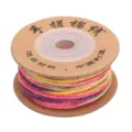 Buntes Baumwollgarn mit Golddraht für DIY Schmuckherstellung und Handarbeiten zum Flechten - 1 Rolle Packung (1.2mm x 25m) / 6# Rose Lila Verlauf