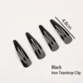 Set van vier zwarte ijzeren druppel haarspeldjes 4,8 cm voor DIY haaraccessoires - 4.8cm Snap Clip / 1 Stuk Verpakking / Zwart