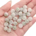 10x8mm Glasperlen mit grün-weißem Marmormuster für DIY-Schmuckherstellung und Armbänder - 20 Stk./Packung / Hellgrün