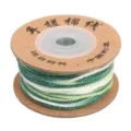 Grünes farbiges Garn mit Golddraht für DIY-Schmuckweben und kreative Bastelprojekte - 1 Rolle Packung (1.2mm x 25m) / 7# Grün Weiß Verlauf