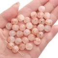 Rosa wassergefärbte Glasperlen 10x8mm für DIY handgefertigten Schmuck und Armbänder. - 20 Stk./Packung / Orangerot