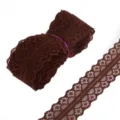 Dark brown non-elastic floral lace trim for DIY garment decoration and handmade accessories - Width 28mm-5 Yards / Coffee