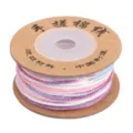 Bunter Polyester-Flechtfaden mit Goldflitter für die DIY-Schmuckherstellung Kunst - 1 Rolle Packung (1.2mm x 25m) / 8# Lila Weiß Verlauf