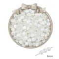 9mm flat white ABS imitation pearl beads for DIY earring and jewelry craft making - Style 10 Disc 9mm