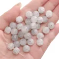 Perles tonneaux en verre marbré blanc 10x8mm pour la création de bijoux et bracelets - 20 Pcs/Pack / Gris