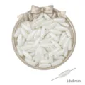 Detailed 18x6mm white carved spindle imitation pearl beads for DIY jewelry making projects - Style 13 18x6mm