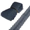 Dark blue non-elastic lace trim roll for DIY sewing and clothing decoration - Width 28mm-5 Yards / Dark Gray