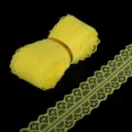 Bright yellow non-elastic lace trim with delicate floral pattern for DIY - Width 28mm-5 Yards / Yellow