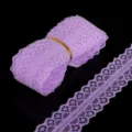 Elegant purple non-elastic lace trim with scalloped edges for DIY handmade sewing projects - Width 28mm-5 Yards / Purple
