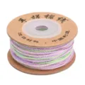 Farbverlauf-Polyester-Baumwollfaden mit Goldglitzer auf einer braunen Pappspule. - 1 Rolle Packung (1.2mm x 25m) / 12# Grün Lila Verlauf