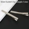 Paar zilveren eendenbek haarclips van 7,4 cm voor het maken van DIY haaraccessoires - 7.4cm Vierkante Eendenbek Clip / 1 Stuk Verpakking / Zilver