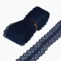 Pizzo blu scuro non elastico per decorazioni di abbigliamento e progetti fai-da-te - Larghezza 28mm-5 Iarde / Blu navy