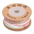 Buntes handgeflochtenes Baumwollgarn mit Golddraht für DIY-Schmuckherstellung - 1 Rolle Packung (1.2mm x 25m) / 13# Grün Rosa Verlauf