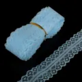 Raffinato pizzo azzurro non elastico con ricamo floreale per cucito fai-da-te e decoro - Larghezza 28mm-5 Iarde / Azzurro