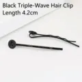 Zwarte DIY schuifspeldjes voor handgemaakte haaraccessoires, 4,2 cm lengte, SKU variant - 4.2cm Drie-Golf Clip / 1 Stuk Verpakking / Zwart