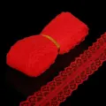 Elegante pizzo rosso non elastico per cucito fai-da-te e decorazione creativa di abiti - Larghezza 28mm-5 Iarde / Rosso