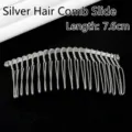 Zilverkleurige metalen haarkam van 7,6 cm voor DIY-haarstijlen en haaraccessoires - 7.6cm Haarkam / 5 Stuks/Verpakking / Zilver