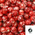 Red and white marbled 10mm acrylic round beads for DIY bracelet and jewelry making - 10mm (Approx. 50 Pcs/Pack) / Red